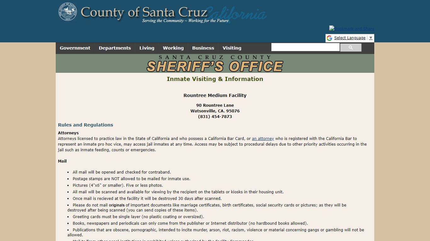Rountree Medium Facility - scsheriff.com
